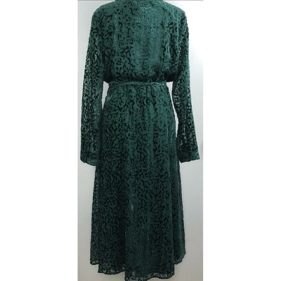 Alfani Velvet Burnout Belted Shirtdress Emerald - Picture 5 of 5
